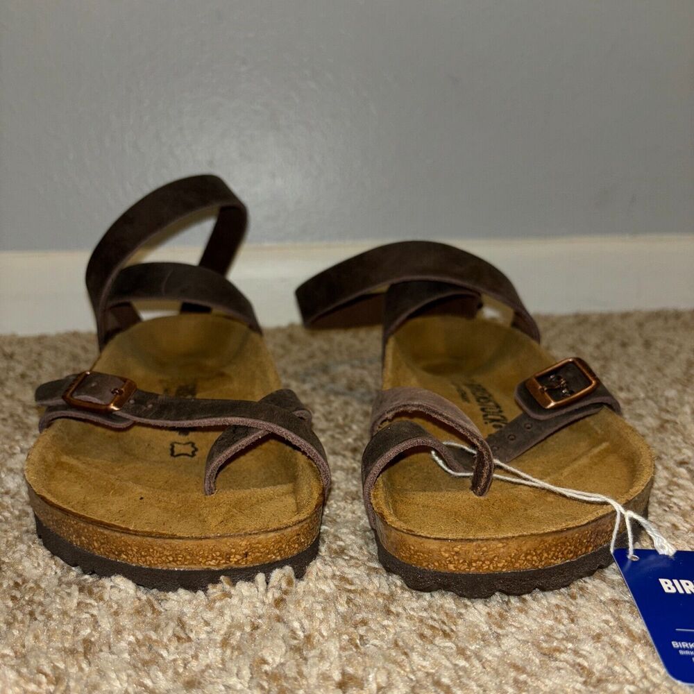 Birkenstock Brown Leather Strappy Sandals - Picture 2 of 10